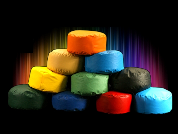 VIPERA Taburet Mini polyester - polyester bledo modrá polyester